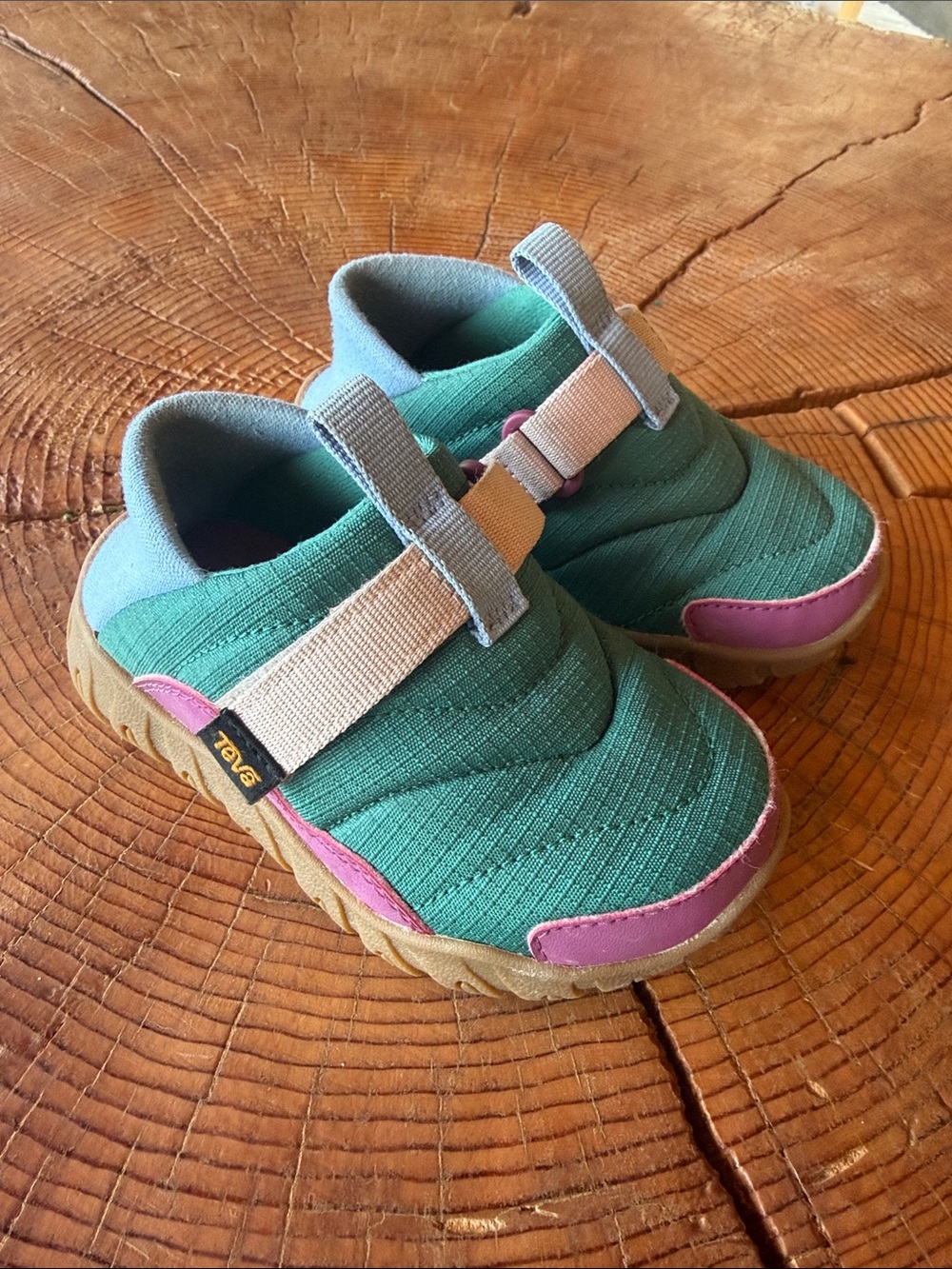 Teva Kids ReEmber Teal and Pink Hook-and-Loop Sneakers